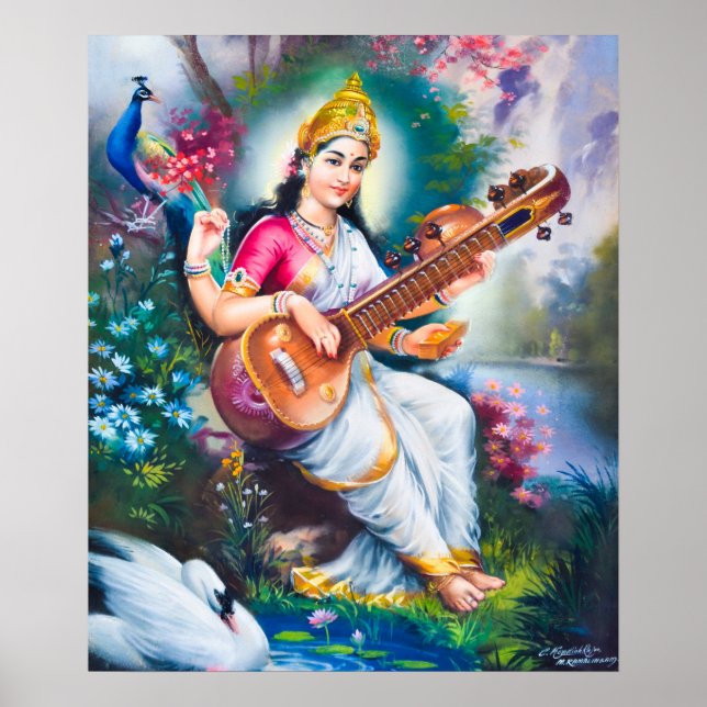Saraswati by M Ramalingam Poster (Front)