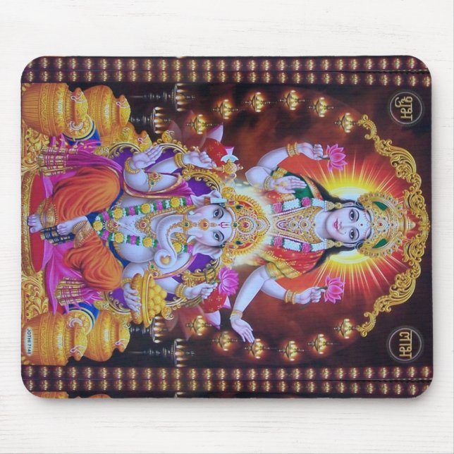 saraswati ganesh colourful  hindus mouse pad (Front)