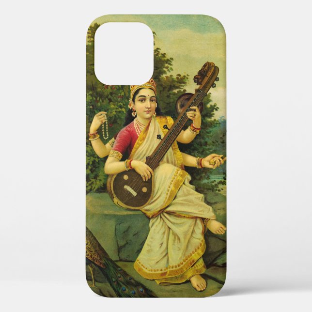Saraswati, Goddess of Music by Raja Ravi Varma Case-Mate iPhone Case (Back)
