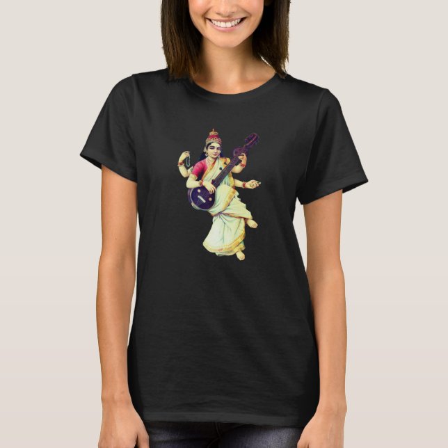 Saraswati, Hindu Goddess T-Shirt (Front)