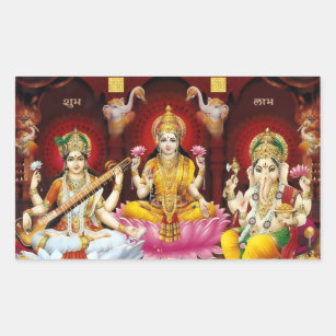 Saraswati, Lakshmi, & Ganesha Stickers