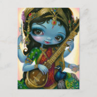 "Saraswati Playing Veena" Postcard
