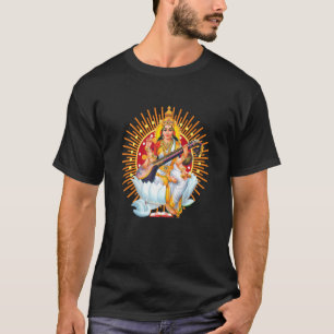 Saraswati Sacred Geometry Third Eye Isha Hindu Lin T-Shirt