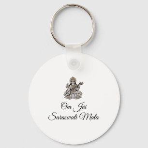 Saraswati Shirt Design Om Jai Saraswati Mata  Keychain