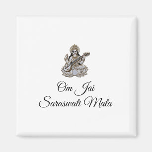 Saraswati Shirt Design Om Jai Saraswati Mata  Magnet