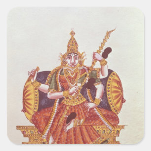 Saratheswathee, hindu goddess of learning square sticker