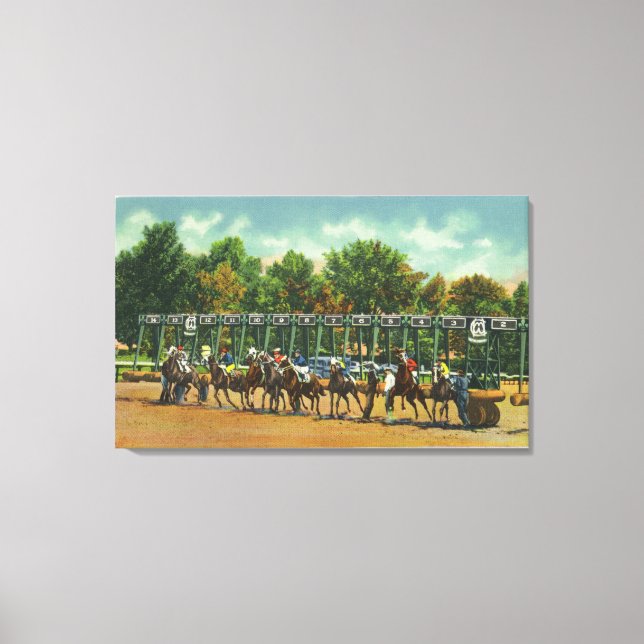 Saratoga Race Track Starting Line View Canvas Print (Front)