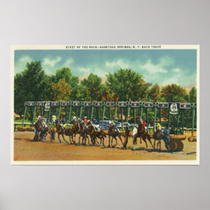 Saratoga Race Track Starting Line View Poster