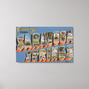 Saratoga Springs, New York - Large Letter Scenes Canvas Print