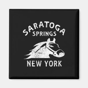 Saratoga Springs Ny Horse Vintage Graphic Racing S Magnet