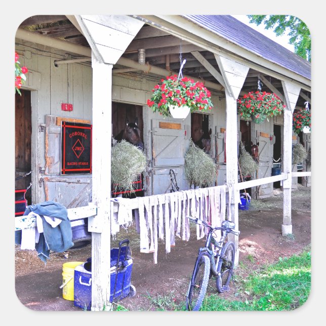 Saratoga Stables "Horse Haven" Square Sticker (Front)