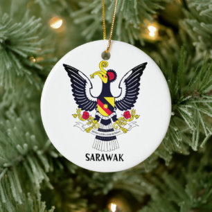 Sarawak Coat of Arms - MALAYSIA Ceramic Ornament
