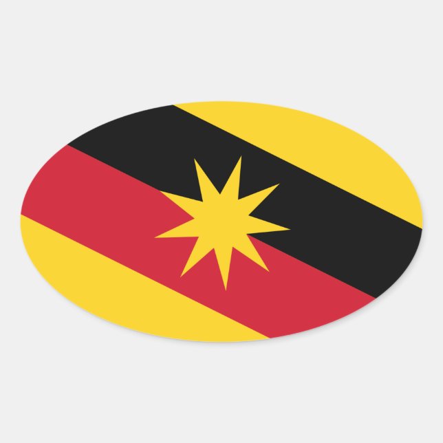 Sarawak Flag - MALAYSIA Oval Sticker (Front)