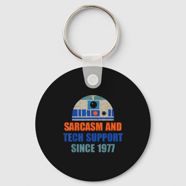 Sarcasm And Tech-suprt Since-1977 Funny Design  Keychain (Front)