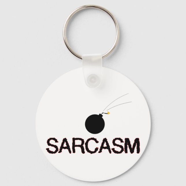 Sarcasm Bombed Keychain (Front)
