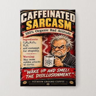 sarcasm coffee badge