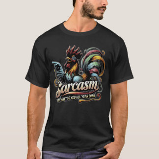 Sarcasm colourful rooster Basic Dark T-Shirt
