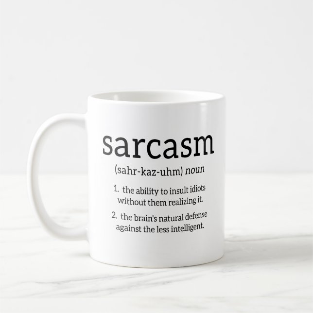 Sarcasm Definition Coffee Mug (Left)