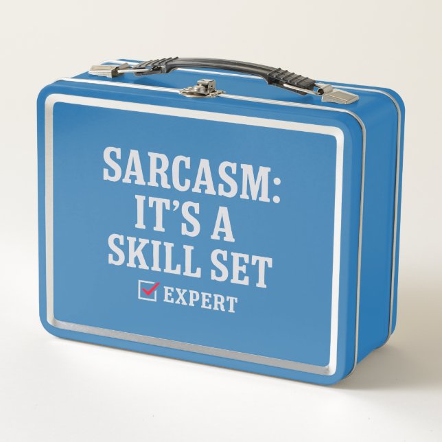 Sarcasm Expert Bold Humour Typography Metal Lunch Box (Front)