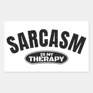 Sarcasm is my therapy funny typography gift sticker