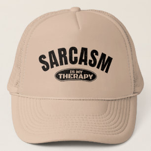 Sarcasm is my therapy funny typography gift trucker hat