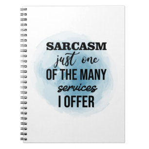 Sarcasm just one of the many services I offer Notebook