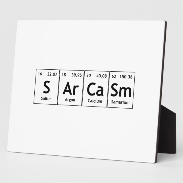 SArCaSm Periodic Table Elements Word Chemistry Plaque (Side)