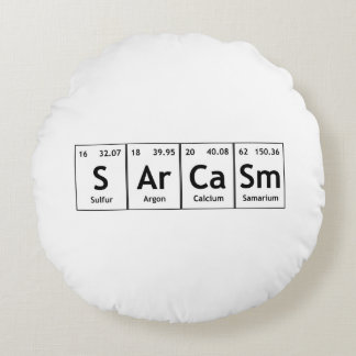 SArCaSm Periodic Table Elements Word Chemistry Round Pillow