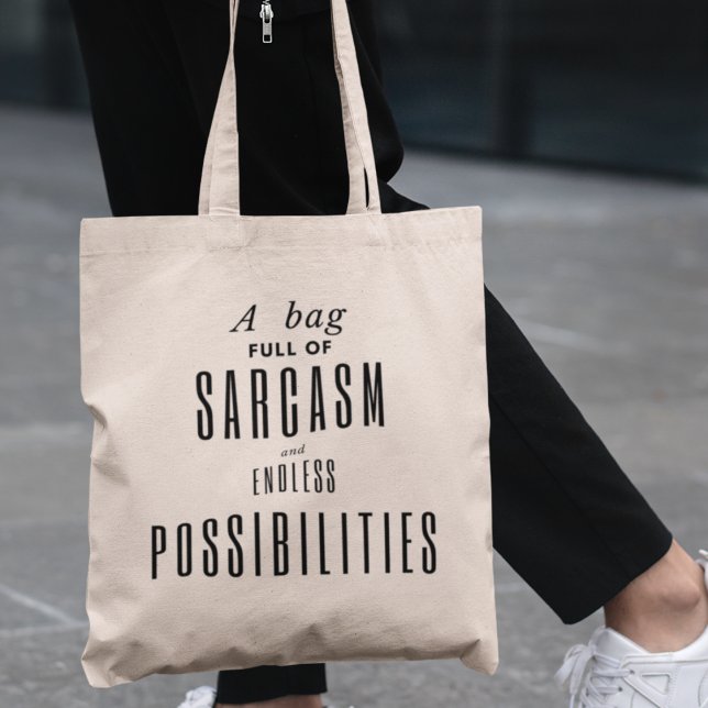 Sarcasm & Possibilities Funny Quirky Modern Tote Bag (Unlock endless possibilities and showcase your wit with this must-have tote bag! )