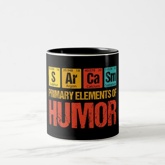 Sarcasm Primary Elements of Humour Two-Tone Coffee Mug (Center)
