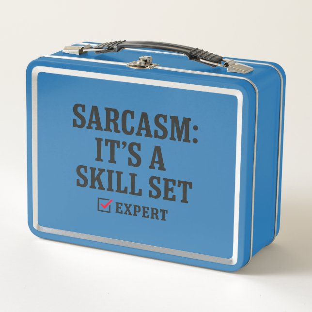 Sarcasm Skill Set Expert Typography Metal Lunch Box (Front)