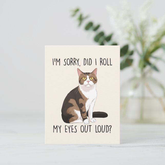 Sarcastic And Cute Cat    Postcard (Standing Front)