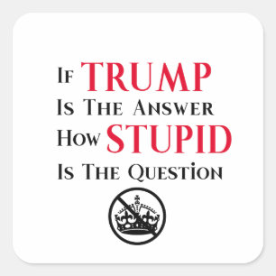 Sarcastic Anti Trump Protest Statement Square Sticker