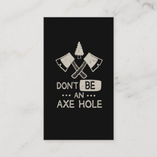 Sarcastic Axe Thrower Humour Woodworking Lumberjac Business Card