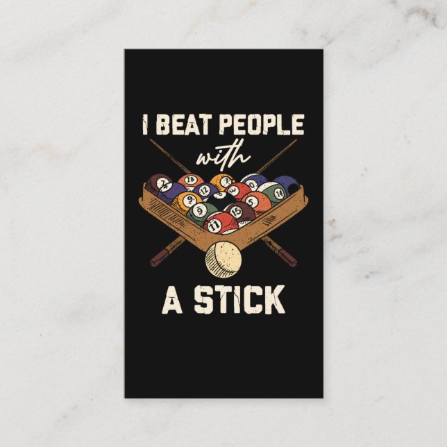 Sarcastic Billiard 8 Ball Humor Pool Business Card (Front)