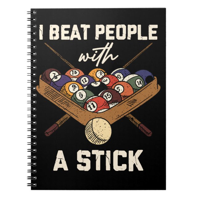 Sarcastic Billiard 8 Ball Humour Pool Notebook (Front)