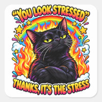 Sarcastic Black Cat Humour | Funny Stress Quote