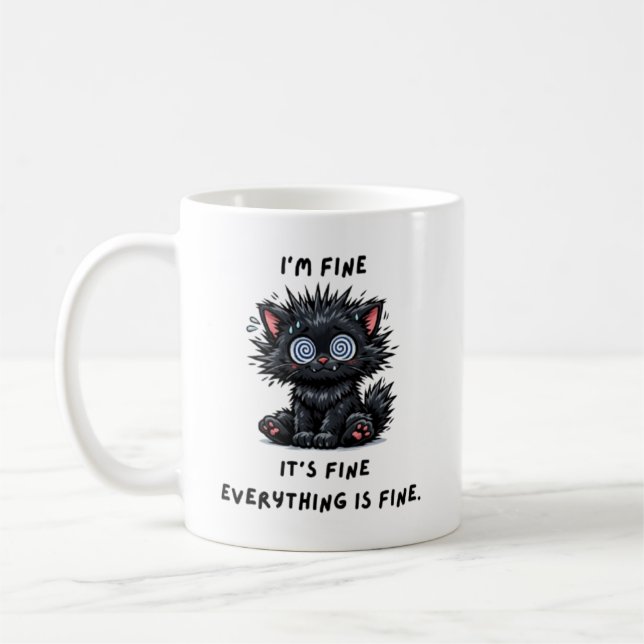 sarcastic black cat mug (Left)