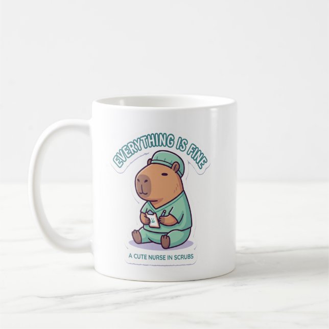 Sarcastic Capybara Nurse Coffee Mug (Left)