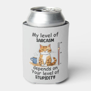 Sarcastic Cat – Funny Orange Art Can Cooler