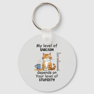 Sarcastic Cat – Funny Orange Art Keychain