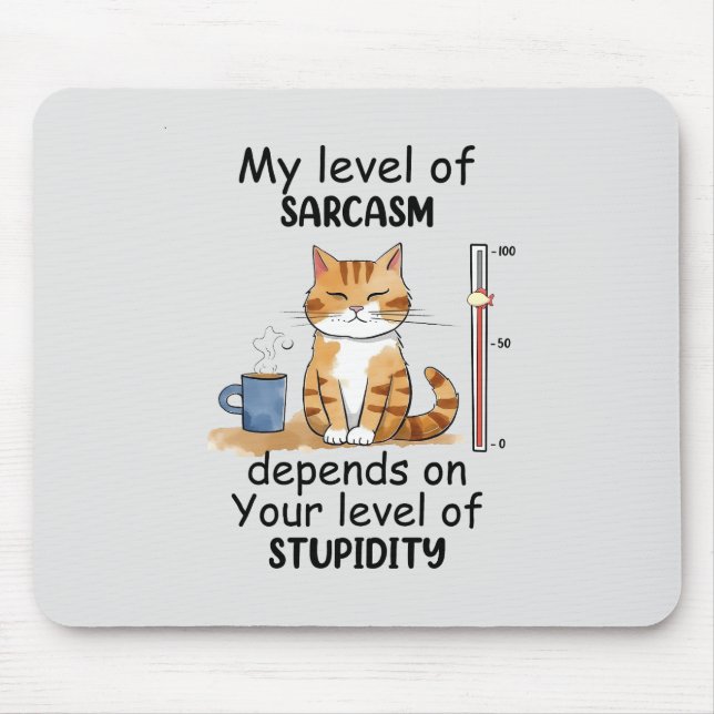 Sarcastic Cat – Funny Orange Art Mouse Pad (Front)