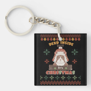 Sarcastic Christmas Dog - Ugly Sweater Inspired Keychain