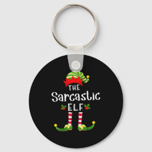 Sarcastic Christmas Elf Matching Pajama X-mas Part Keychain