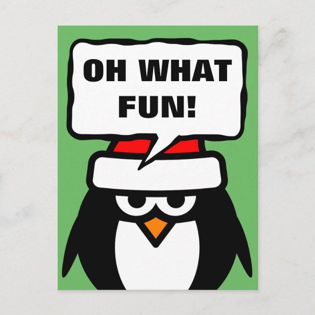 Sarcastic Christmas postcards with funny penguin (Front)