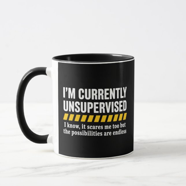 Sarcastic Dad Fathers Day Currently Unsupervised  Mug (Left)