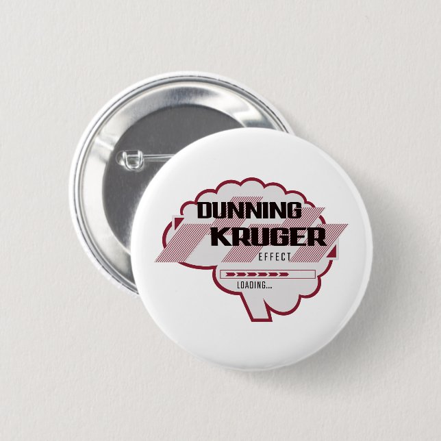 Sarcastic Dunning Kruger Effect Brain Illustration 2 Inch Round Button (Front & Back)