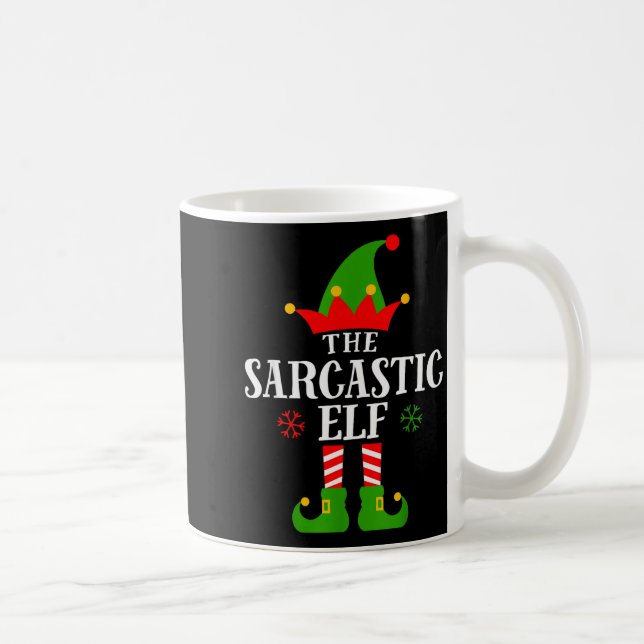 Sarcastic Elf Funny Matching Family Group Christma Coffee Mug (Right)
