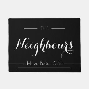 Sarcastic Family Black CALIGRAPHY Elegant Doormat