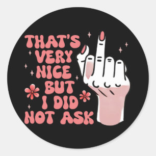 Sarcastic Feminist Classic Round Sticker